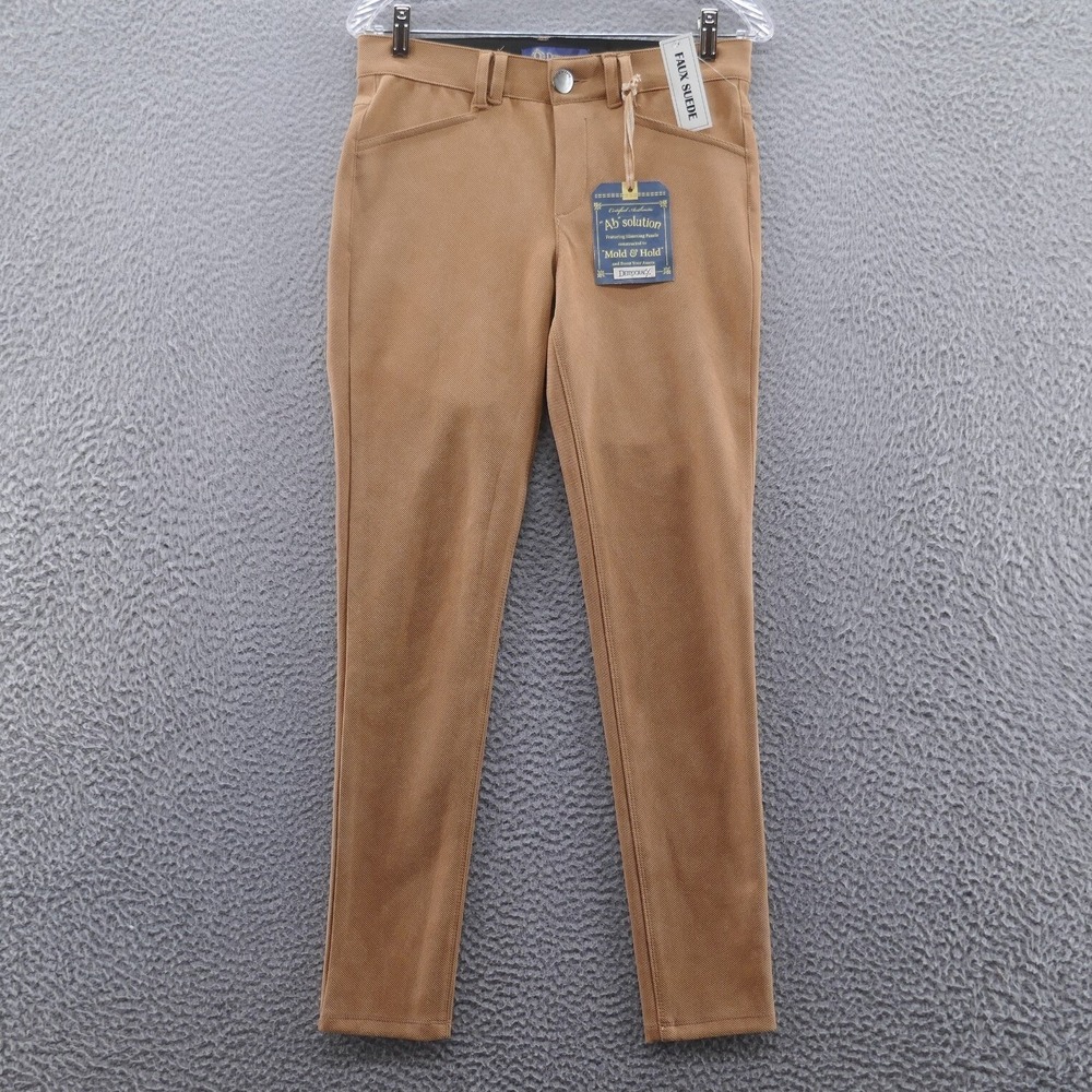Democracy Ab solution Faux Suede Skinny Pants Camel Tan Womens 6 NEW